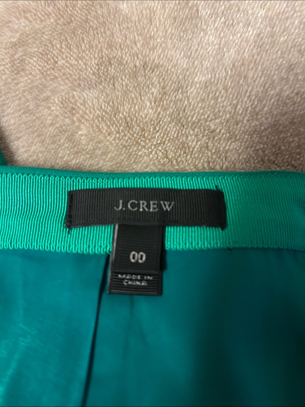 J. Crew Emerald Green Pencil Skirt Cotton Twill,  Size 0O - Picture 3 of 7